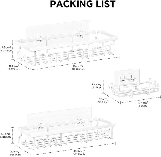 Shower Caddy, 3 Pack Shower Shelves - Image 2