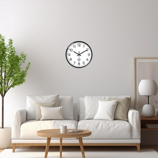 XNM Minimalist Wall Clocks Battery Operated 12 Inch Classic White Analog Wall - Image 2