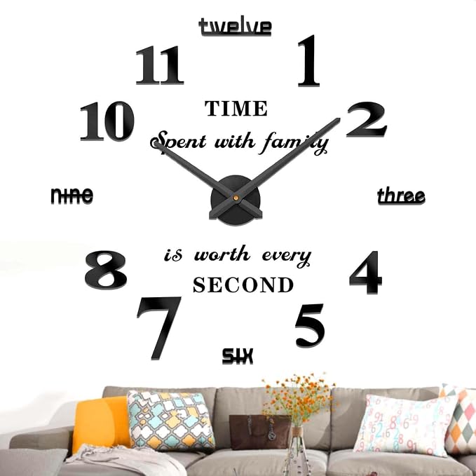 VANGOLD Large DIY Wall Clock Modern 3D Wall Clock - Image 11