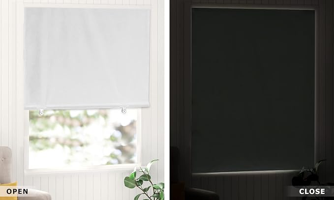 LazBlinds 100% Blackout Door Curtain, No Tools No Drill Cordless Blinds - Image 6