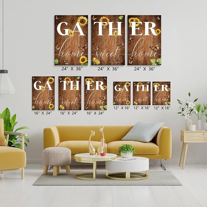 GUBIYU Farmhouse Dining Room Wall Art Gather Signs - Image 6