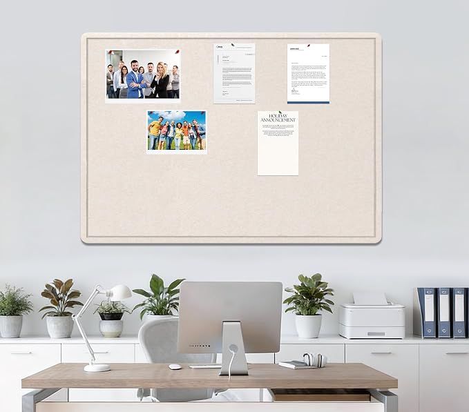 Large Bulletin Board, 48 X 36 inches Felt Board Notice Pin Board, Self-Adhesive - Image 7