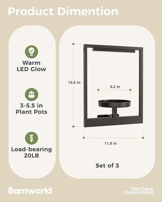Bamworld Hanging Planters for Indoor Plants Wall Decor Outdoor Living Room - Image 2