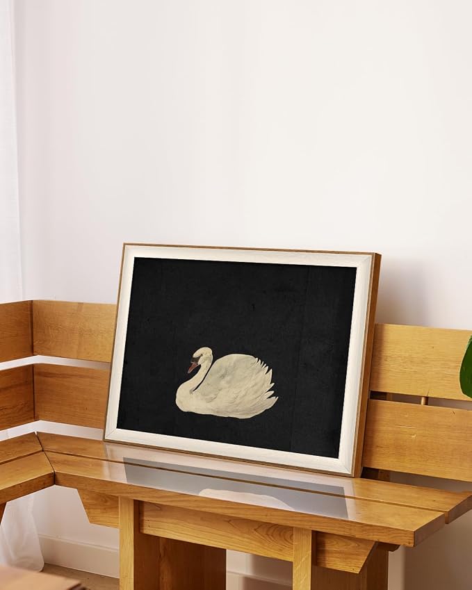 VIYYIEA Framed Wall Art for Living Room, Animal-【Zwaan】, 20L x 16W - Image 6