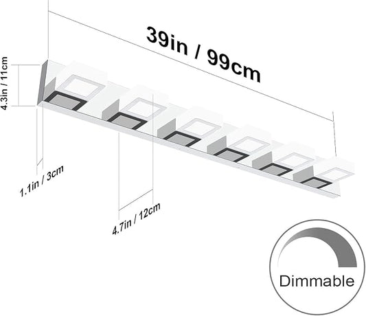 Ralbay Modern Chrome Bathroom Vanity Lights Dimmable 6 Lights Acrylic Stainless - Image 2