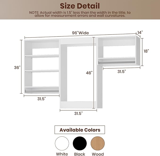 ROOMTEC Modular Closet System, Wall-Mounted Wooden Tower - Image 9