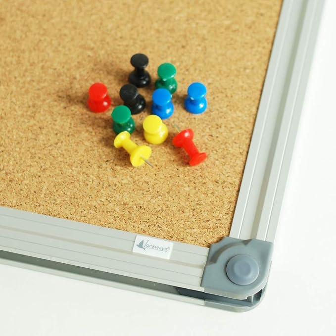 Lockways Large 60" x 36" Large Cork Board Bulletin Board, Framed CorkBoard - Image 7