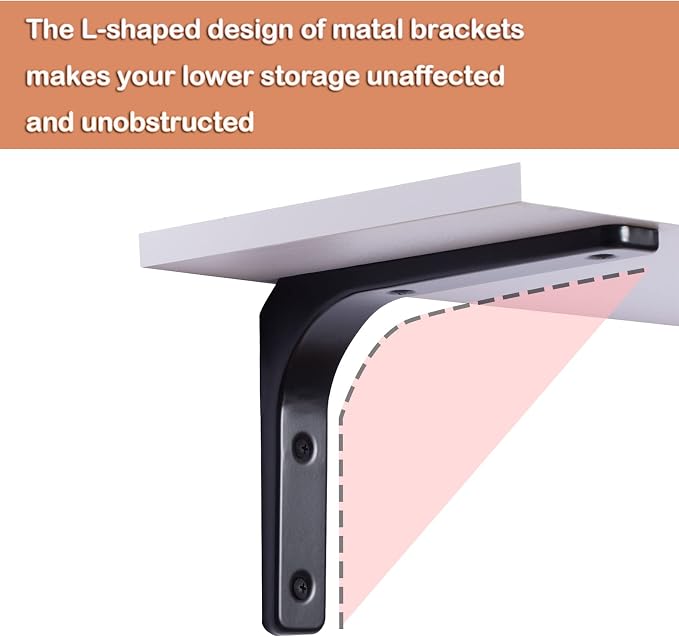 DINZI LVJ Long Wall Shelves, 47.3Inch Wall Mounted Shelves Set of 2, Extra - Image 9