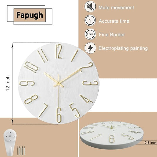 Wall Clock, Silent Clock, Wall Clocks Battery Operated, 12 inch Modern Wall - Image 2