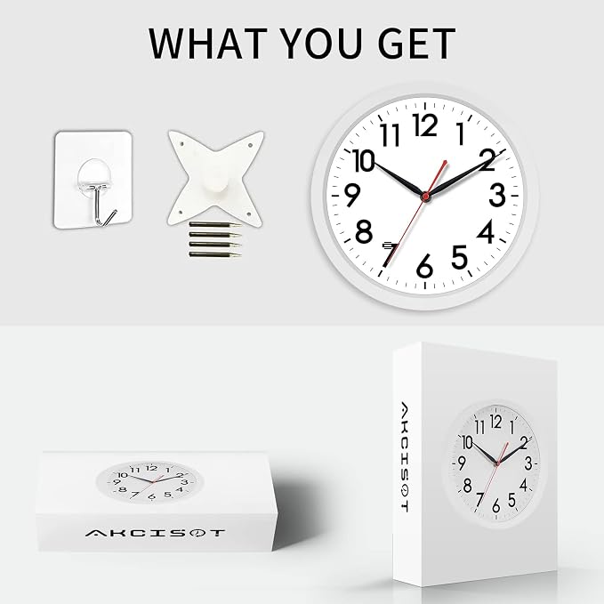 AKCISOT 14 Inch Wall Clock Silent Non Ticking Modern Wall Clocks Battery - Image 8