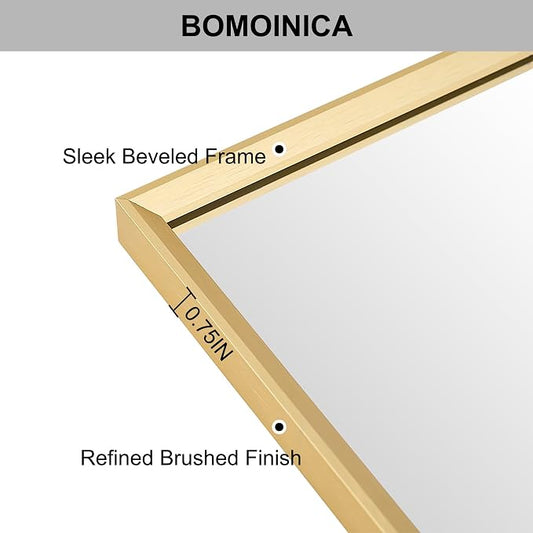 BOMINICA Brushed Gold Bathroom Mirror - Image 2