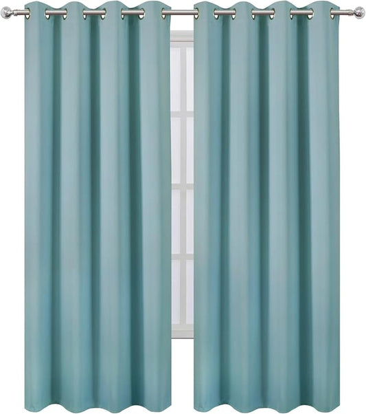 LEMOMO Blackout Curtains 52 x 108 inch/Stone Blue Curtains Set of 2 - Image 2