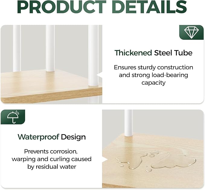 Bamworld Corner Plant Stand Indoor, Tall Metal Plant Shelf for Multiple Plants, 5 Tier Flower Stand for Patio Garden Balcony Living Room Bedroom(White)