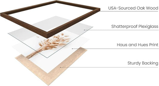 HAUS AND HUES Brown Plant Set of 4-16x20 Framed Walnut - Image 2