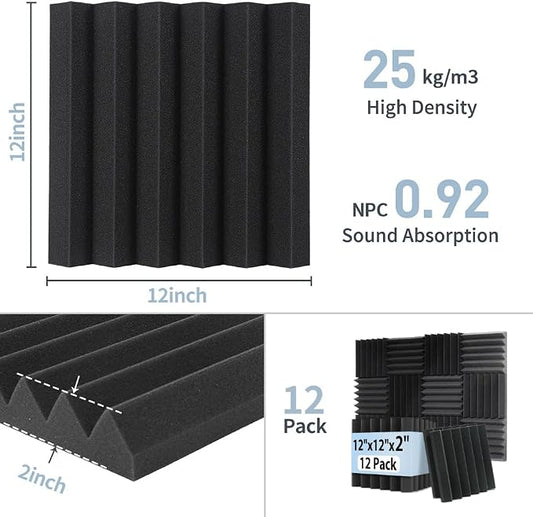 GUERRI 12 Pack Sound Proof Foam Panels - Image 2