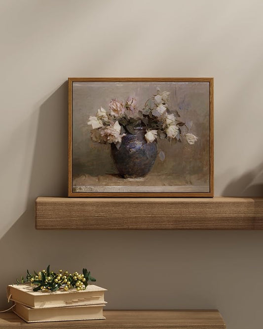 InSimSea Framed Canvas Wall Art Vintage Decor, Home Decor Flower in Pots Canvas - Image 2