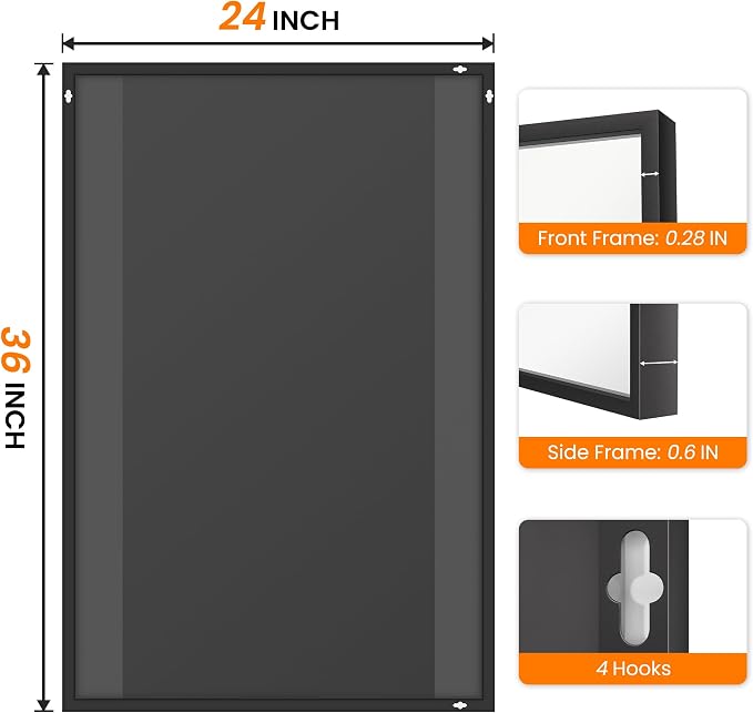 TRAHOME Bathroom Vanity Mirror for Wall, HD Shatterproof Glass, Hangs - Image 8