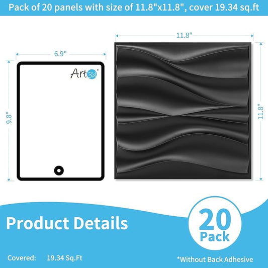 Art3d 20 Pack Decorative 3D Wall Panels, 19 Sq.Feet PVC Interior Wall Décor - Image 2