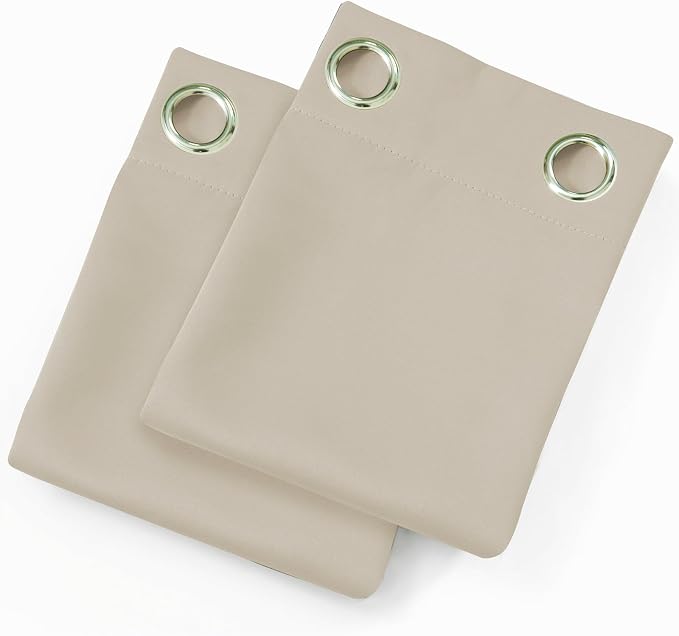 LEMOMO Light Beige Blackout Curtains 42 x 54 Inch Length Set of 2 Panels - Image 9