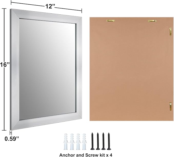 Ruomeng Wall Mirror Rectangle Decorative Mirror 12" x 16" - Image 7