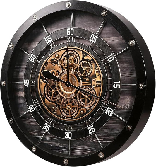 HOIBAI Large Wall Clock for Living Room Decor 30 Inch Farmhouse Vintage Rustic - Image 2
