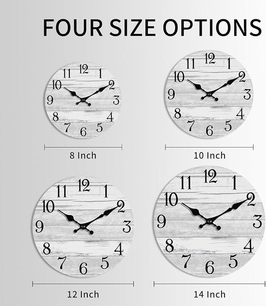 KECYET Wall Clock Battery Operated 8 Inch Gray Silent Non Ticking Country - Image 2