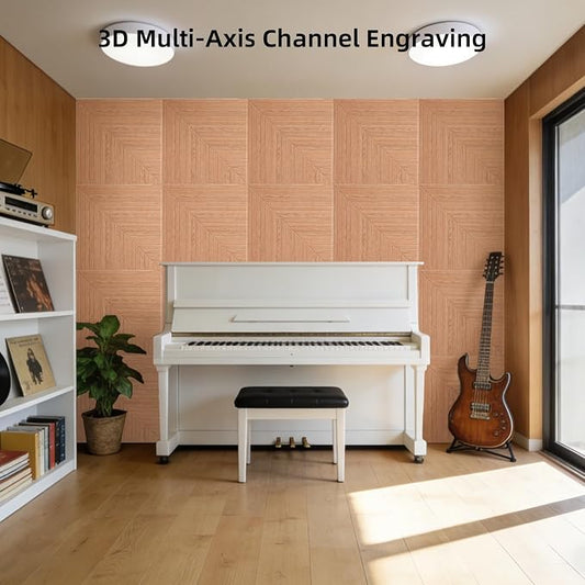 6 PCS Acoustical Wall Panels,23.6 x 23.6 Inch Self-adhesive Sound Absorbing - Image 2