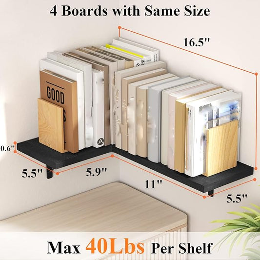 Love-KANKEI Corner Shelf Wall Mounted, Floating Wall Shelves - Image 2