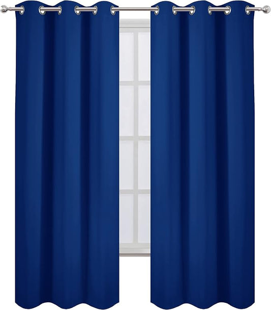 LEMOMO Blackout Curtains 38 x 84 inch/Royal Blue Curtains Set of 2 - Image 2