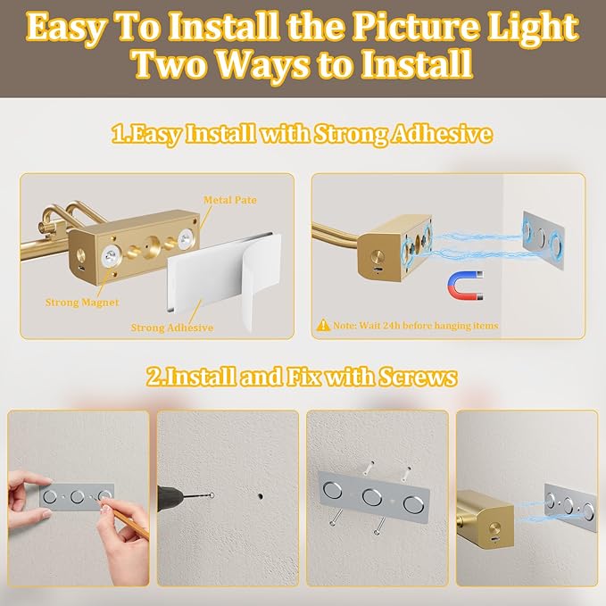 Battery Operated Wall Light for Living Room, 4000mAh Picture Light for Wall Set - Image 6