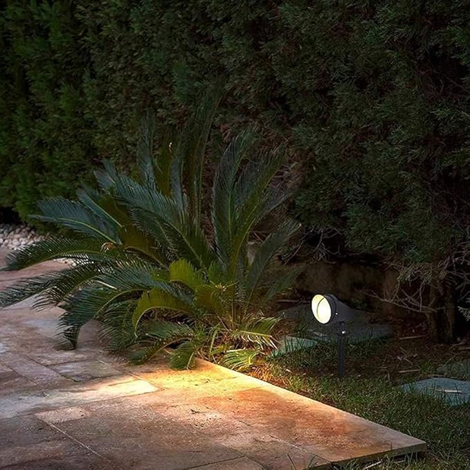 4 Pack 10W LED Spot Lights Indoor Uplight, Security Floor Spotlight,Ceiling Spotlight,120V Landscape Lights, Home,Garden,Yard with US 2-Plug Warm White