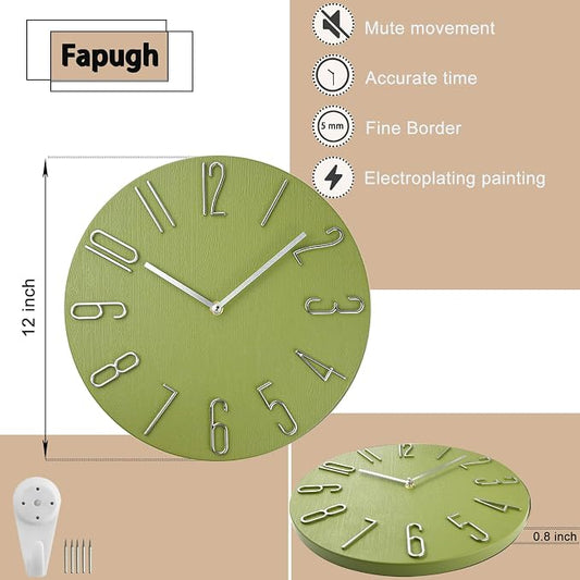 Wall Clock, Silent Clock, Wall Clocks Battery Operated, 12 inch Modern Wall - Image 2