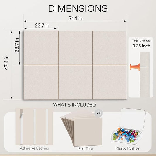 MaxGear Extra Large Cork Board for Wall 72" x 48", Light Tan Bulletin Board - Image 2