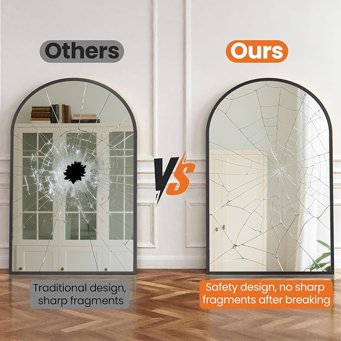 Sweetcrispy 30"x40" Arched Black Bathroom Mirrors - Image 7