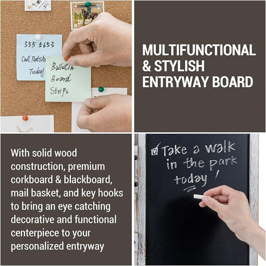 MyGift 3 Panel Wall Mounted Entryway Bulletin Board Combo Set - Image 2