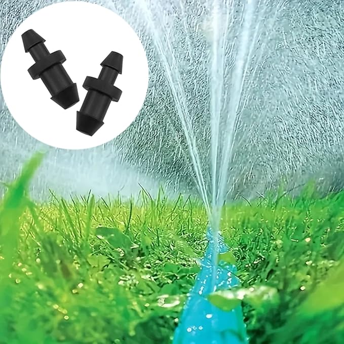 1/4 Inch Drip Irrigation Hole Plugs Drip Plug with Barbed End Closure for Home Garden Lawn Drip Irrigation System 100PCS