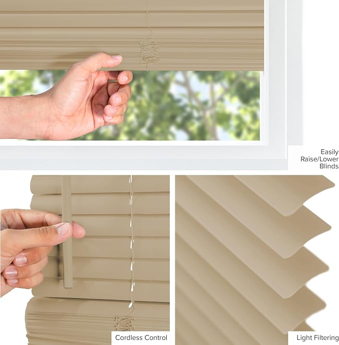 CHICOLOGY Cordless 1-inch Vinyl Mini Blinds, Cappuccino, Warp Resistant - Image 2