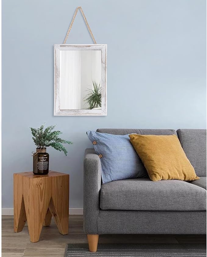 AAZZKANG Mirrors for Wall Rustic Wood Framed Hanging Mirror Decorative for - Image 7