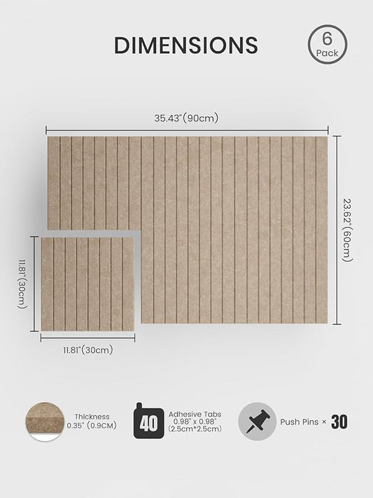 Bumusty Large Cork Board Alternative-36 x 24" Felt Bulletin Board Tiles - Image 2