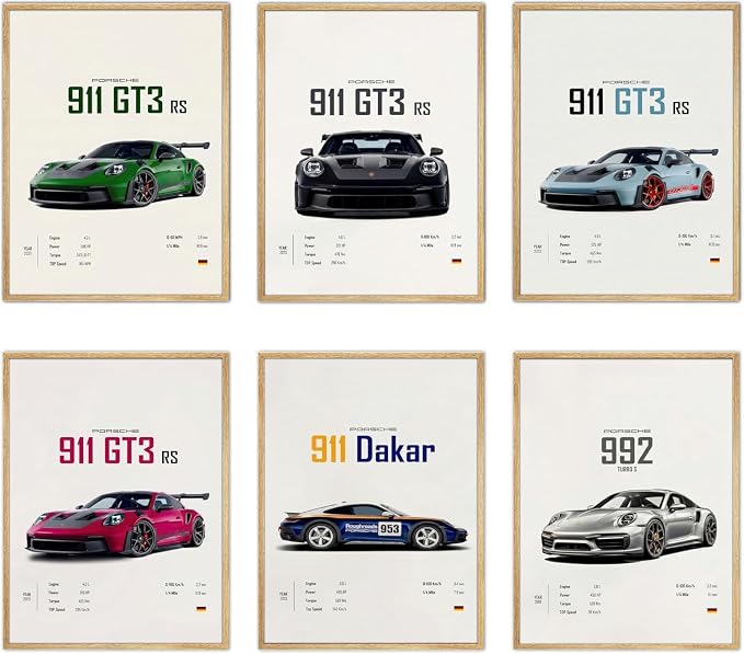 CSLGQGV Car Poster Vintage Racing Car Wall Art Supercar Canvas Prints Painting by Unknown