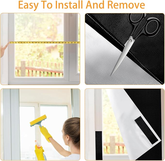 Blackout Blind,118x57 inches Portable Black Out Blinds Stick On Window - Image 8