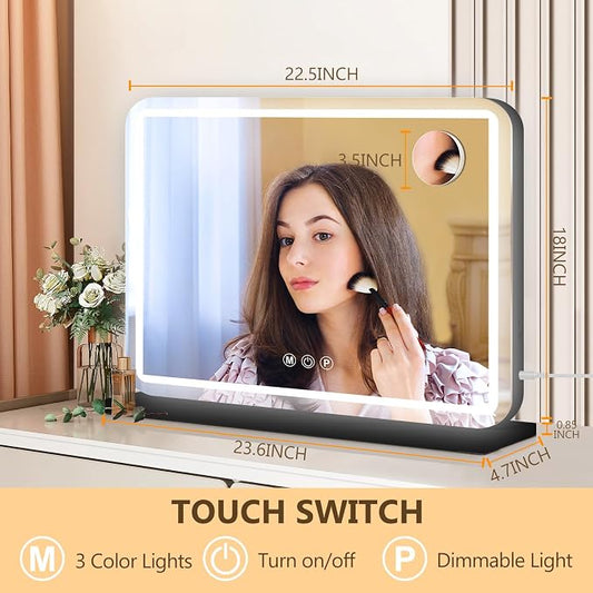 Ratsamee 23"x18" Black Vanity Mirror - Image 2