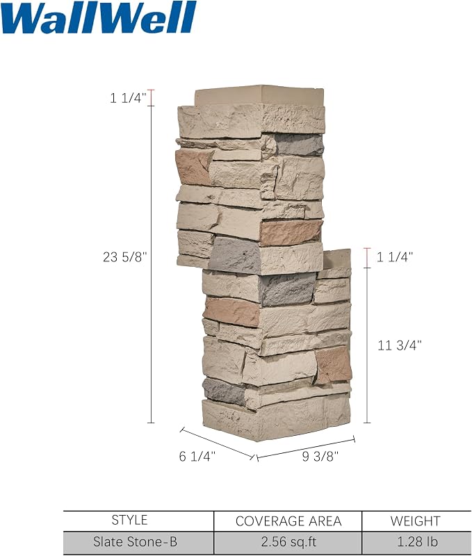Desert Yellow Faux Stone Outside Corner Panels 23.6" Combined Interlocking - Image 4