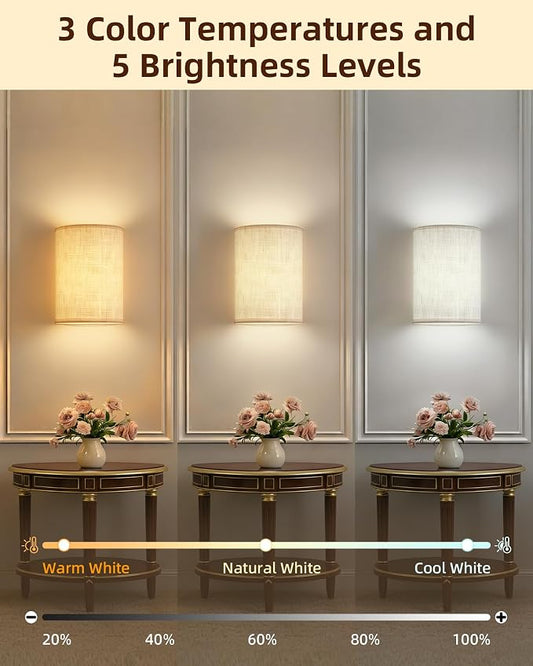 EZVALO Battery Operated Wall Sconce, Rechargeable Wall Sconces Set of Two - Image 2