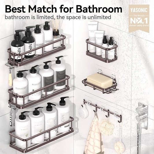 YASONIC Shower Caddy, 6 Pack Large Capacity shower Organizer - Image 2