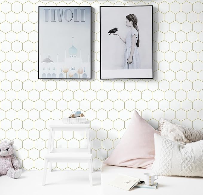 Gold Wallpaper Geometric Peel and Stick Wallpaper - Image 7