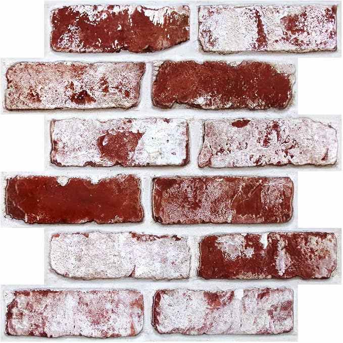 3D Peel and Stick Faux Brick Wall Panels 11.8" x 11.8" 10-Pack, Small - Image 12