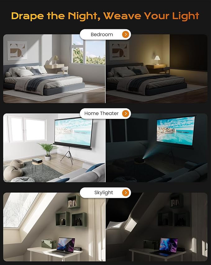 Portable Blackout Curtains for Bedroom, Easy Install No Drill Black Out - Image 6