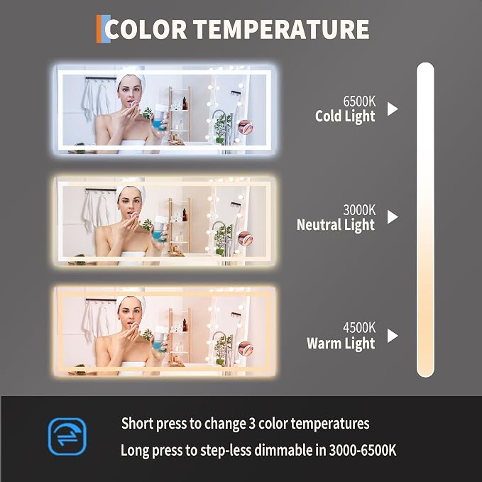 LED Bathroom Mirror 60 x 24 inch - Image 8