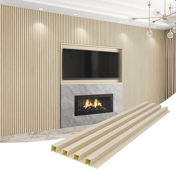 8-Pack WPC Wall Panels 108’’ x 6.1’’ 3D Slat Wall Panel Acoustic Wall Paneling - Image 7